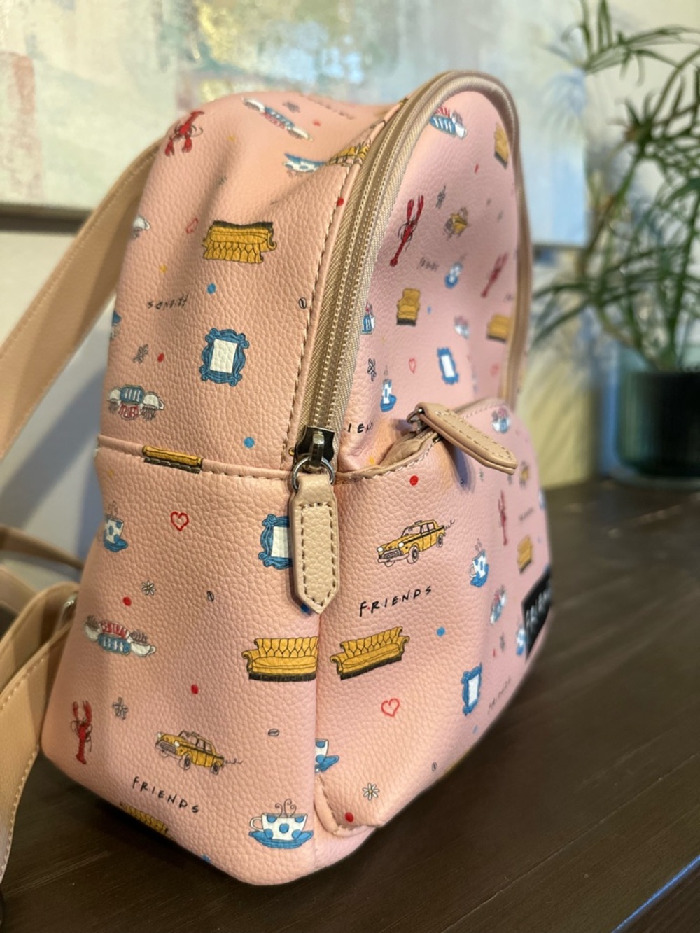 FRIENDS Pink Patterned Mini Backpack - Picture 3 of 6